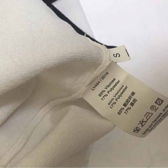 Louis Vuitton NEW Sweater Top Flare Sleeve Cuffs Uniform White Black Knit Crew S - Picture 7 of 16